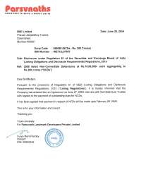 Intimation 28.06.2024 - agreement with trustee