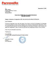 Intimation Reg 51(2) - Resignation of Mr. Atul Jain with trustee